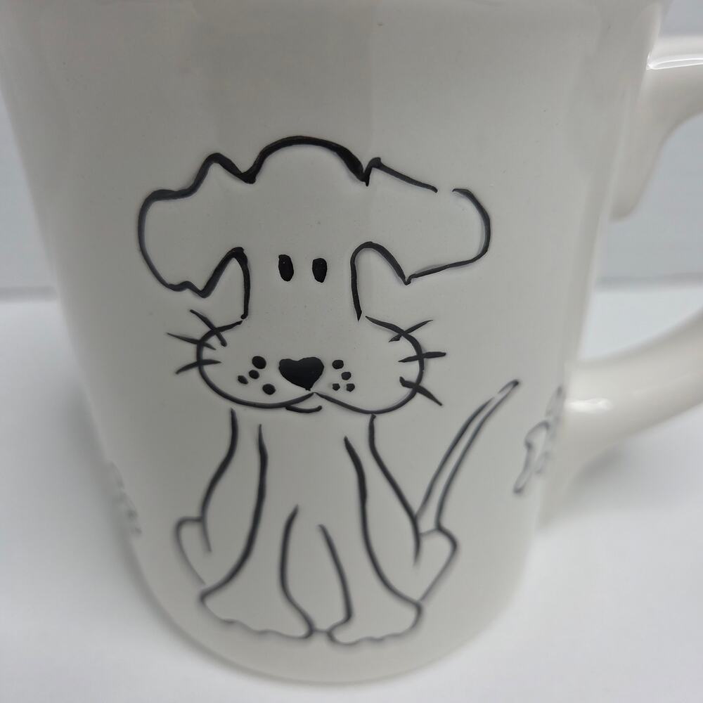 Vintage NWT Florida Marketplace Coffee Tea Drink Mug Lineart Drawing Of Dog